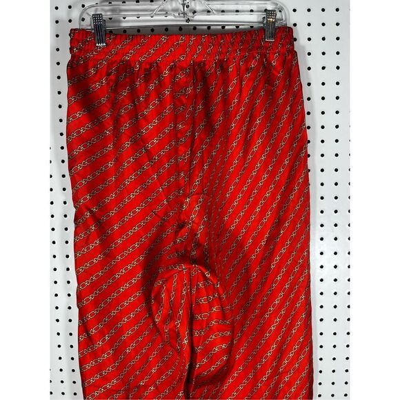 J.Crew gold chain wide leg printed silk pants size 8 - Picture 6 of 9